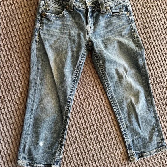 Miss Me Light Blue Skinny Jeans with Beaded Wing Embroidery - Picture 4 of 4